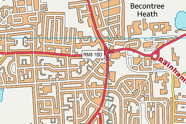 RM8 1BD map - OS VectorMap District (Ordnance Survey) RM8 1BD map - OS VectorMap District (Ordnance Survey)