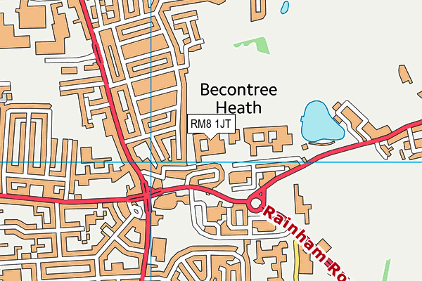 RM8 1JT map - OS VectorMap District (Ordnance Survey) RM8 1JT map - OS VectorMap District (Ordnance Survey)
