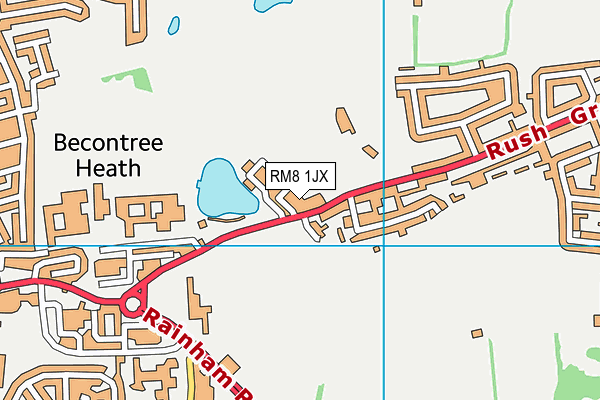 RM8 1JX map - OS VectorMap District (Ordnance Survey) RM8 1JX map - OS VectorMap District (Ordnance Survey)