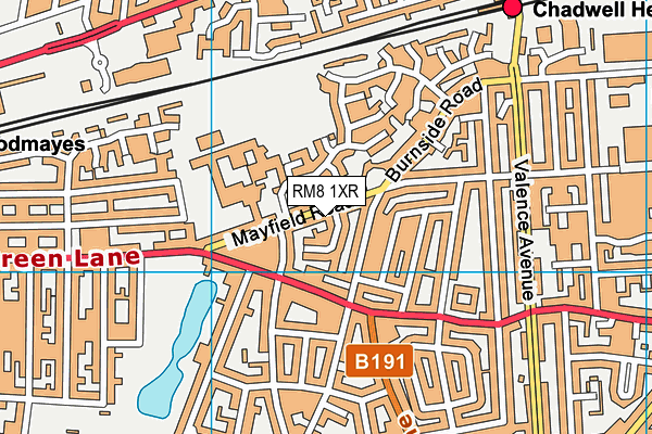 RM8 1XR map - OS VectorMap District (Ordnance Survey) RM8 1XR map - OS VectorMap District (Ordnance Survey)