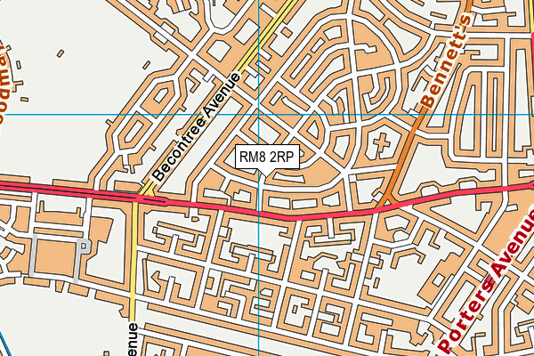 RM8 2RP map - OS VectorMap District (Ordnance Survey) RM8 2RP map - OS VectorMap District (Ordnance Survey)