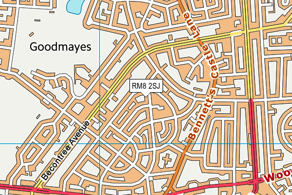 RM8 2SJ map - OS VectorMap District (Ordnance Survey) RM8 2SJ map - OS VectorMap District (Ordnance Survey)