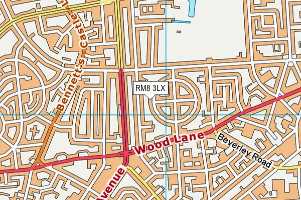 RM8 3LX map - OS VectorMap District (Ordnance Survey) RM8 3LX map - OS VectorMap District (Ordnance Survey)