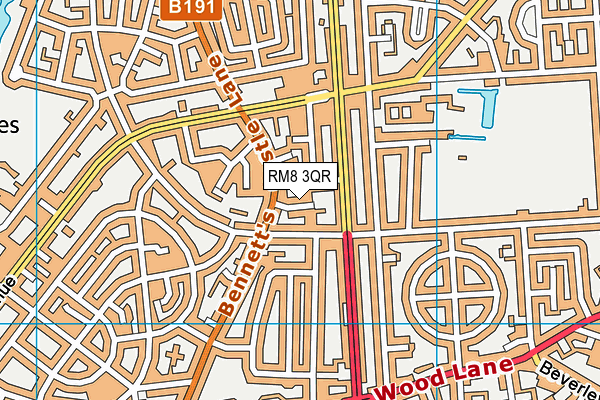 RM8 3QR map - OS VectorMap District (Ordnance Survey) RM8 3QR map - OS VectorMap District (Ordnance Survey)