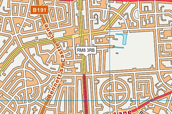 RM8 3RB map - OS VectorMap District (Ordnance Survey) RM8 3RB map - OS VectorMap District (Ordnance Survey)