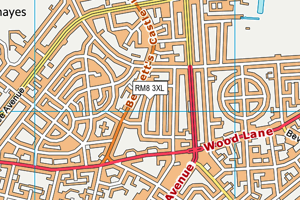 RM8 3XL map - OS VectorMap District (Ordnance Survey) RM8 3XL map - OS VectorMap District (Ordnance Survey)
