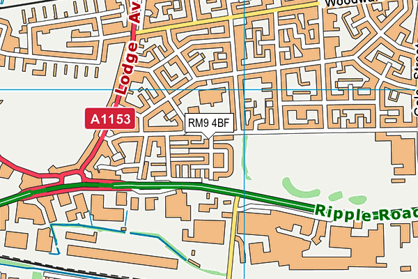 RM9 4BF map - OS VectorMap District (Ordnance Survey) RM9 4BF map - OS VectorMap District (Ordnance Survey)