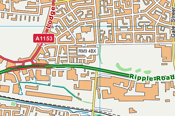 RM9 4BX map - OS VectorMap District (Ordnance Survey) RM9 4BX map - OS VectorMap District (Ordnance Survey)