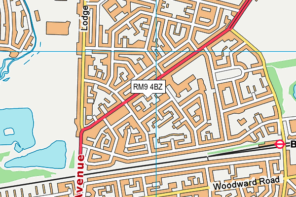 RM9 4BZ map - OS VectorMap District (Ordnance Survey) RM9 4BZ map - OS VectorMap District (Ordnance Survey)