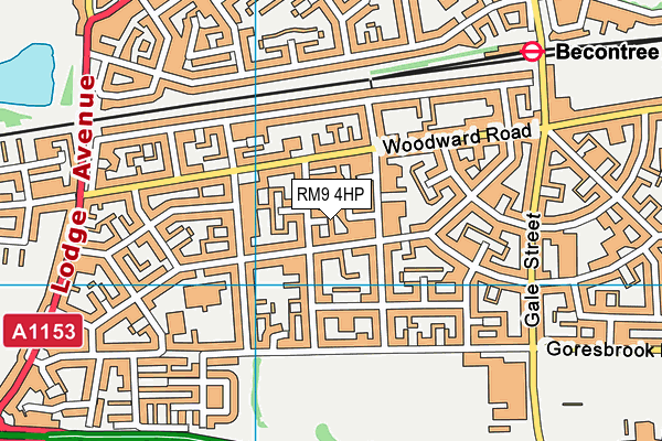 RM9 4HP map - OS VectorMap District (Ordnance Survey) RM9 4HP map - OS VectorMap District (Ordnance Survey)
