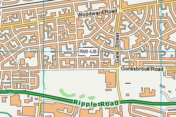 RM9 4JB map - OS VectorMap District (Ordnance Survey)
