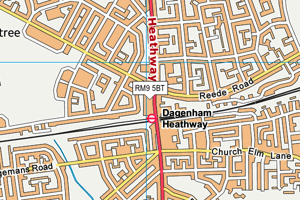 RM9 5BT map - OS VectorMap District (Ordnance Survey) RM9 5BT map - OS VectorMap District (Ordnance Survey)