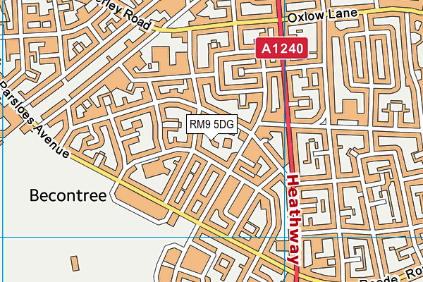 RM9 5DG map - OS VectorMap District (Ordnance Survey) RM9 5DG map - OS VectorMap District (Ordnance Survey)
