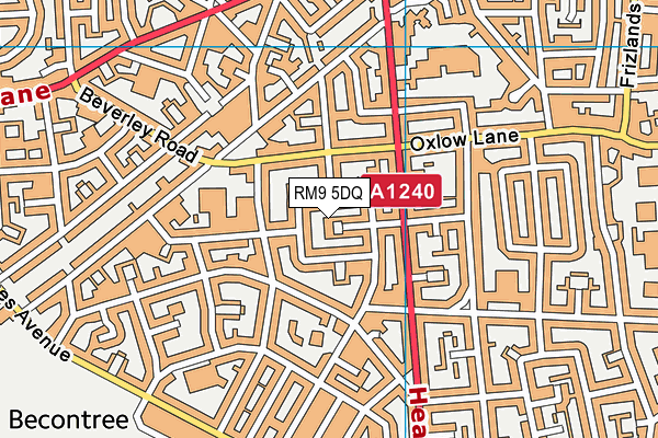 RM9 5DQ map - OS VectorMap District (Ordnance Survey) RM9 5DQ map - OS VectorMap District (Ordnance Survey)
