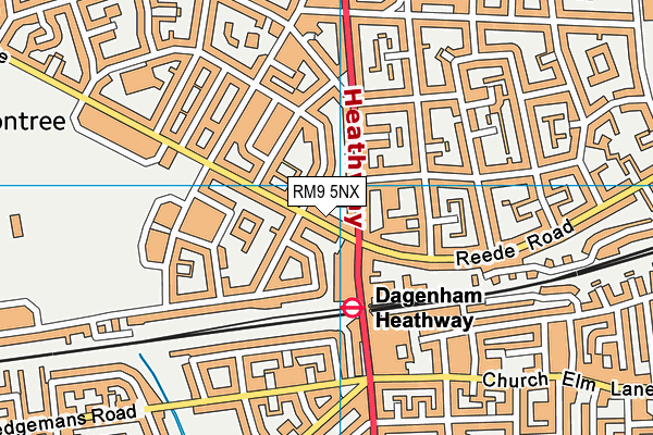 RM9 5NX map - OS VectorMap District (Ordnance Survey) RM9 5NX map - OS VectorMap District (Ordnance Survey)