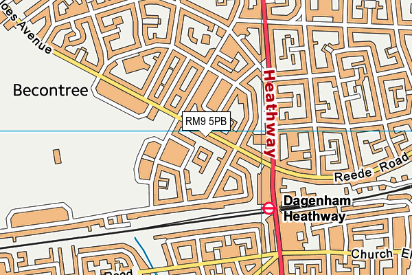 RM9 5PB map - OS VectorMap District (Ordnance Survey)
