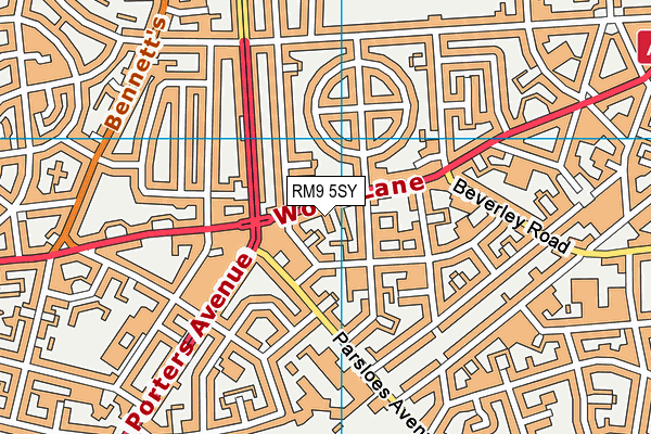 RM9 5SY map - OS VectorMap District (Ordnance Survey) RM9 5SY map - OS VectorMap District (Ordnance Survey)