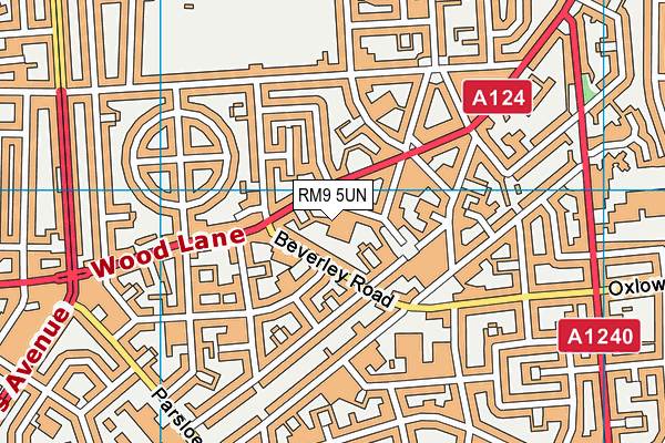 RM9 5UN map - OS VectorMap District (Ordnance Survey) RM9 5UN map - OS VectorMap District (Ordnance Survey)
