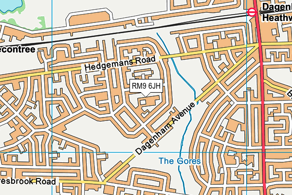 RM9 6JH map - OS VectorMap District (Ordnance Survey)