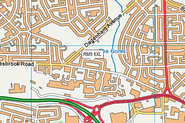 RM9 6XL map - OS VectorMap District (Ordnance Survey)