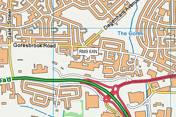 RM9 6XN map - OS VectorMap District (Ordnance Survey)