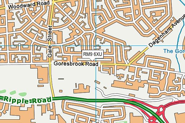 RM9 6XU map - OS VectorMap District (Ordnance Survey) RM9 6XU map - OS VectorMap District (Ordnance Survey)