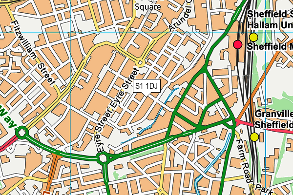 S1 1DJ map - OS VectorMap District (Ordnance Survey) S1 1DJ map - OS VectorMap District (Ordnance Survey)