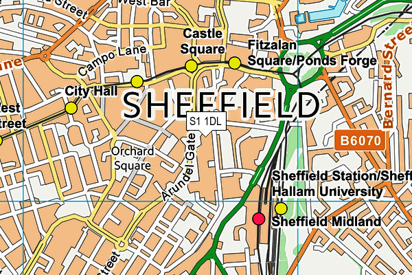 S1 1DL map - OS VectorMap District (Ordnance Survey) S1 1DL map - OS VectorMap District (Ordnance Survey)