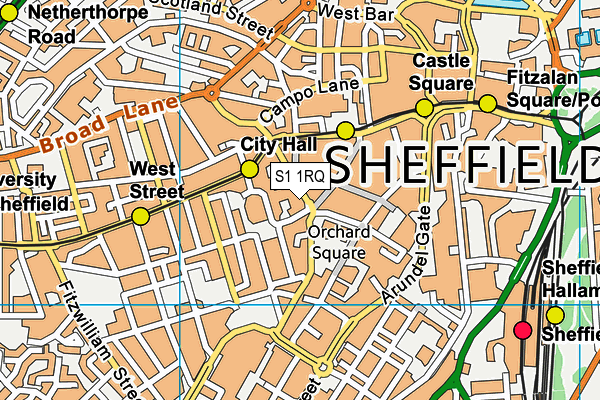 S1 1RQ map - OS VectorMap District (Ordnance Survey) S1 1RQ map - OS VectorMap District (Ordnance Survey)