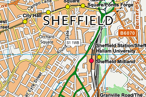 S1 1WB map - OS VectorMap District (Ordnance Survey)