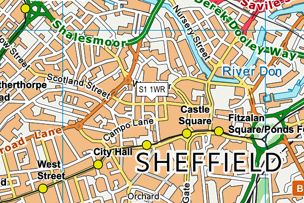 S1 1WR map - OS VectorMap District (Ordnance Survey) S1 1WR map - OS VectorMap District (Ordnance Survey)