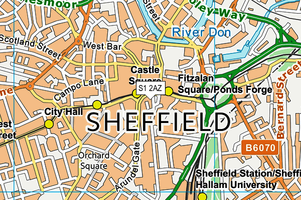 S1 2AZ map - OS VectorMap District (Ordnance Survey) S1 2AZ map - OS VectorMap District (Ordnance Survey)