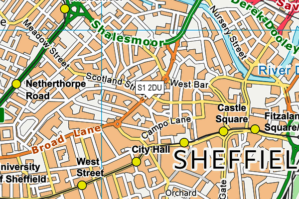 S1 2DU map - OS VectorMap District (Ordnance Survey) S1 2DU map - OS VectorMap District (Ordnance Survey)