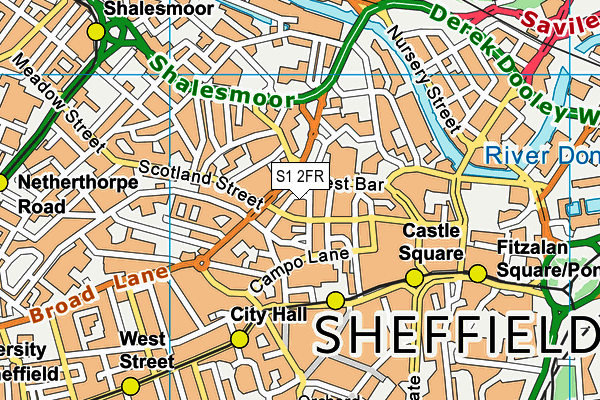 S1 2FR map - OS VectorMap District (Ordnance Survey) S1 2FR map - OS VectorMap District (Ordnance Survey)