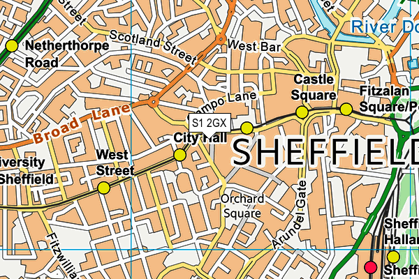 S1 2GX map - OS VectorMap District (Ordnance Survey) S1 2GX map - OS VectorMap District (Ordnance Survey)
