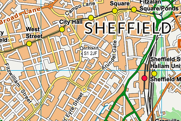 S1 2JF map - OS VectorMap District (Ordnance Survey) S1 2JF map - OS VectorMap District (Ordnance Survey)