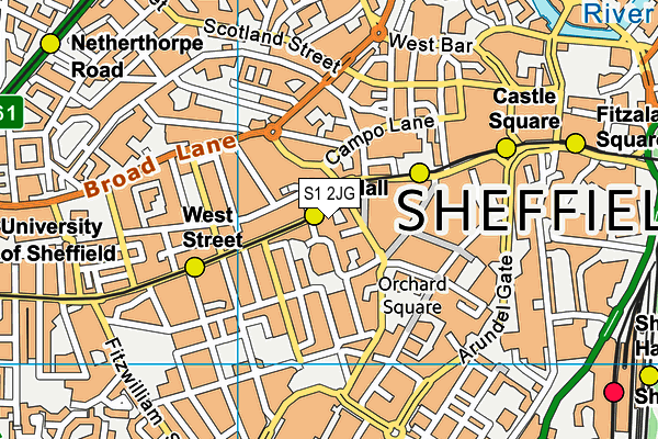 S1 2JG map - OS VectorMap District (Ordnance Survey) S1 2JG map - OS VectorMap District (Ordnance Survey)