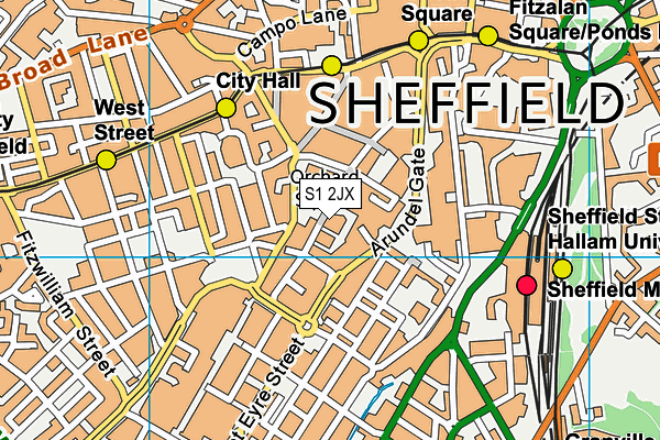 S1 2JX map - OS VectorMap District (Ordnance Survey) S1 2JX map - OS VectorMap District (Ordnance Survey)