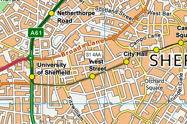S1 4AA map - OS VectorMap District (Ordnance Survey) S1 4AA map - OS VectorMap District (Ordnance Survey)