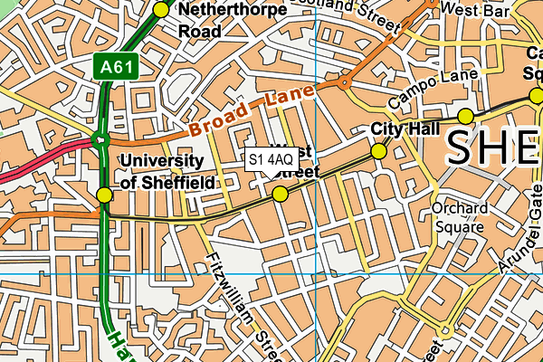 S1 4AQ map - OS VectorMap District (Ordnance Survey) S1 4AQ map - OS VectorMap District (Ordnance Survey)