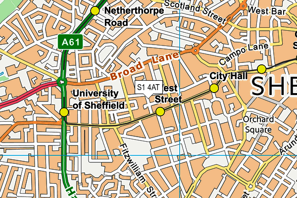 S1 4AT map - OS VectorMap District (Ordnance Survey) S1 4AT map - OS VectorMap District (Ordnance Survey)