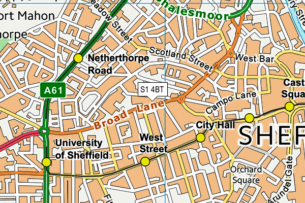 S1 4BT map - OS VectorMap District (Ordnance Survey) S1 4BT map - OS VectorMap District (Ordnance Survey)