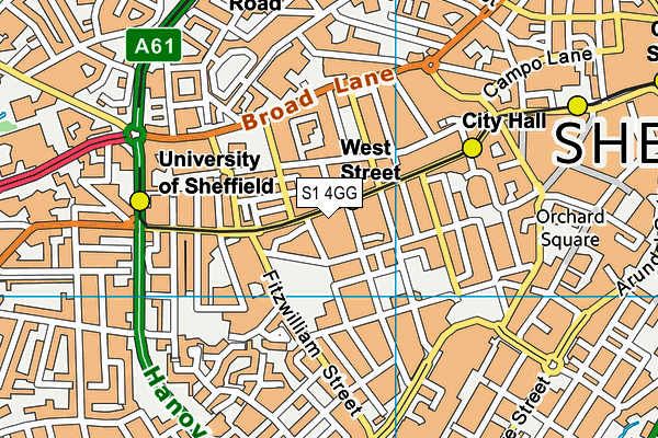 S1 4GG map - OS VectorMap District (Ordnance Survey) S1 4GG map - OS VectorMap District (Ordnance Survey)