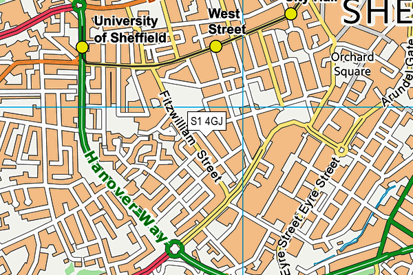 S1 4GJ map - OS VectorMap District (Ordnance Survey) S1 4GJ map - OS VectorMap District (Ordnance Survey)