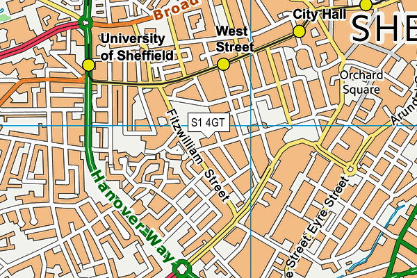 S1 4GT map - OS VectorMap District (Ordnance Survey) S1 4GT map - OS VectorMap District (Ordnance Survey)