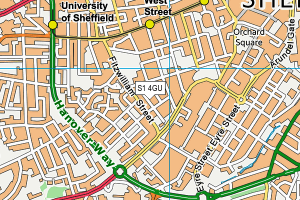 S1 4GU map - OS VectorMap District (Ordnance Survey)