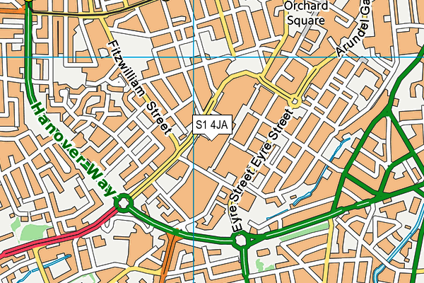 S1 4JA map - OS VectorMap District (Ordnance Survey) S1 4JA map - OS VectorMap District (Ordnance Survey)