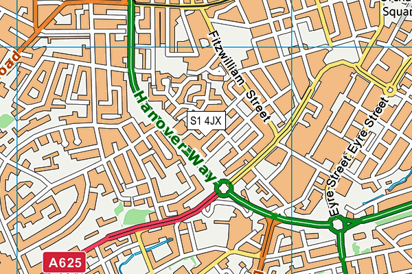 S1 4JX map - OS VectorMap District (Ordnance Survey) S1 4JX map - OS VectorMap District (Ordnance Survey)
