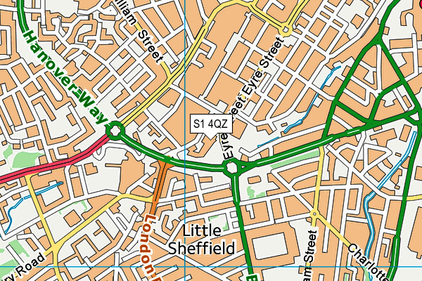 S1 4QZ map - OS VectorMap District (Ordnance Survey) S1 4QZ map - OS VectorMap District (Ordnance Survey)