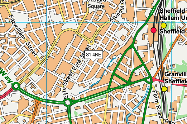 S1 4RE map - OS VectorMap District (Ordnance Survey)